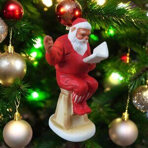 Santa Plans His Visit Norman Rockwell Christmas Tree Ornament by Gorham - 1980